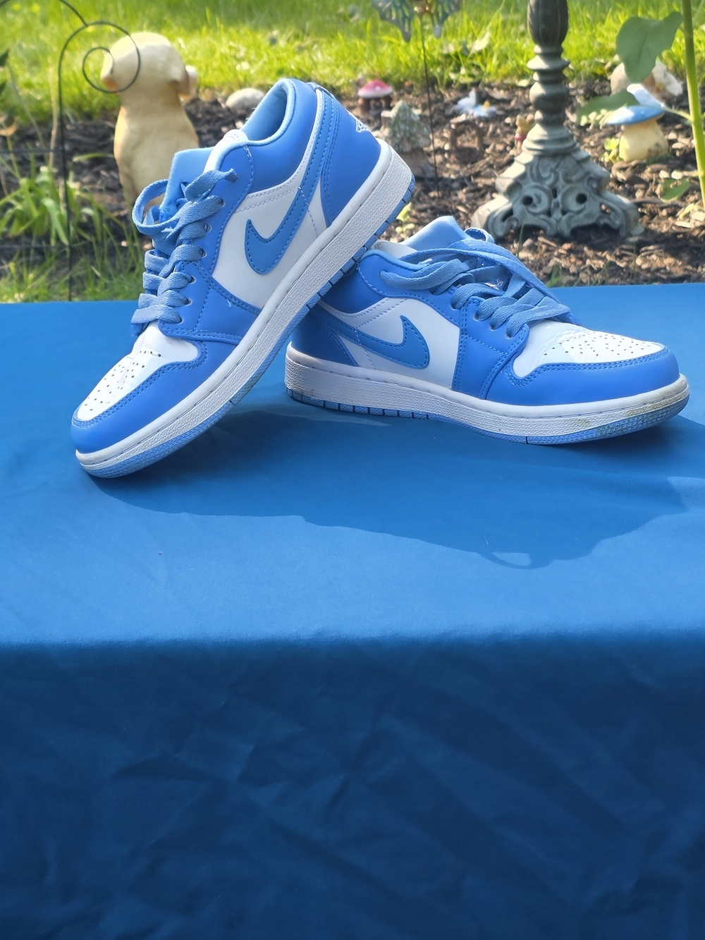 Nike Air Jordan 1 Kids Blue and White Low-Top Sneakers